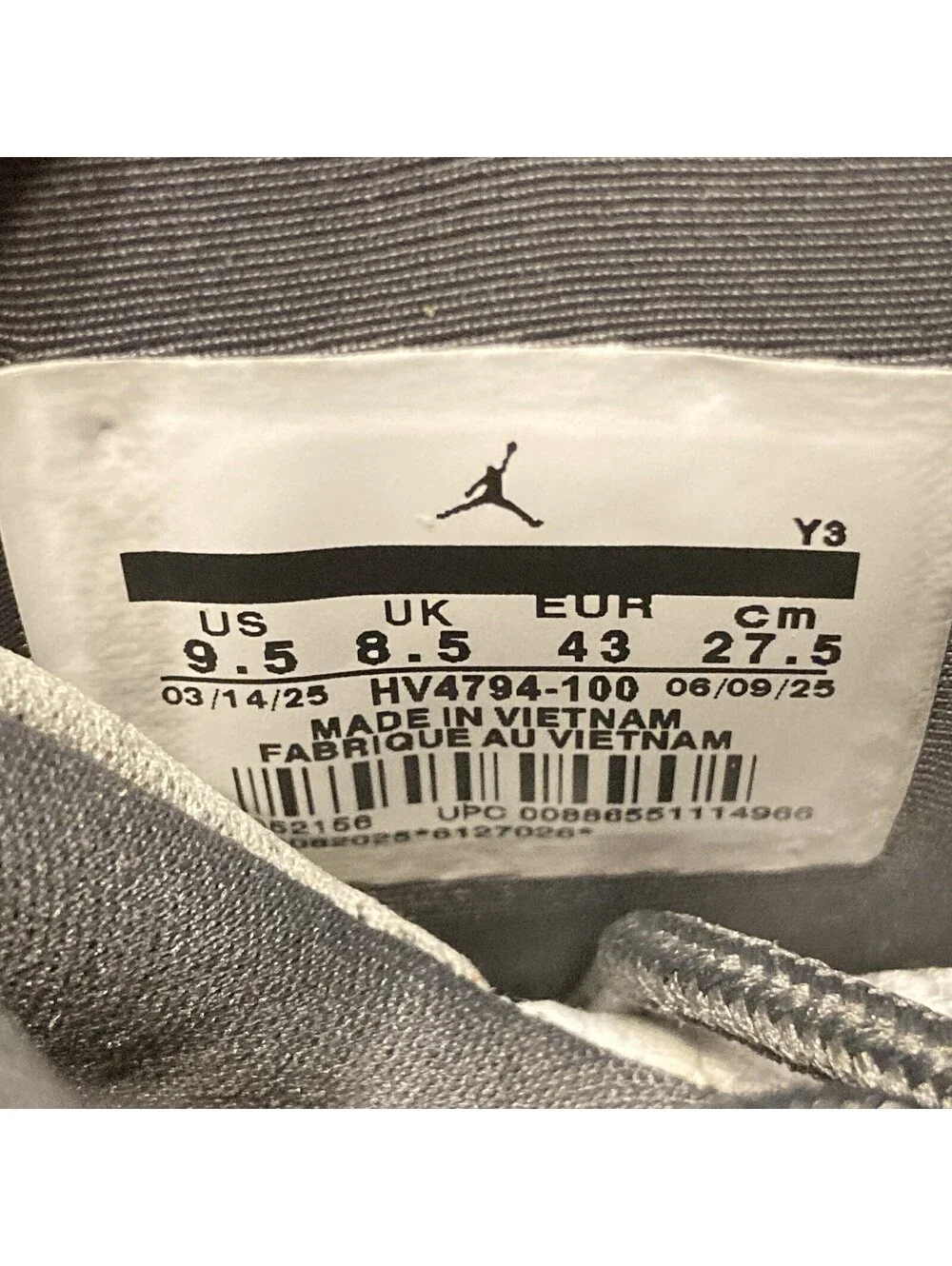 Men’s Size 9.5 Nike Air Jordan 9 Retro Flint Grey French Blue HV4794-100 Sneaker
